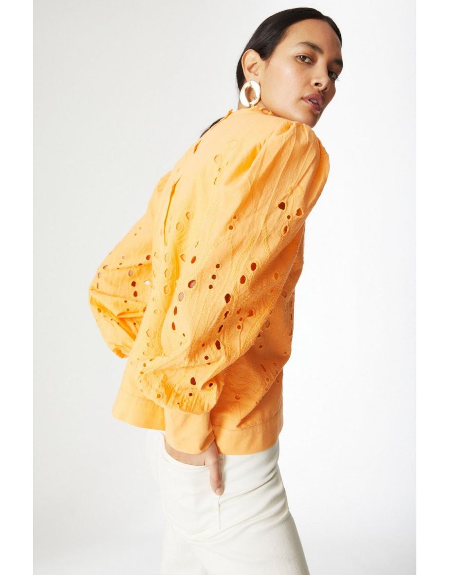 Embroidered Long Sleeve Top - mango - 3
