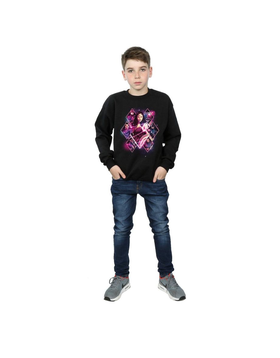 DC Comics Boys Justice League Movie Team Diamonds Sweatshirt - Black - 3