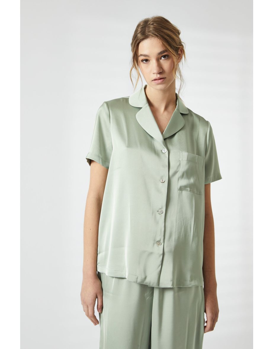 Sage Green Satin Pyjama Set - 4