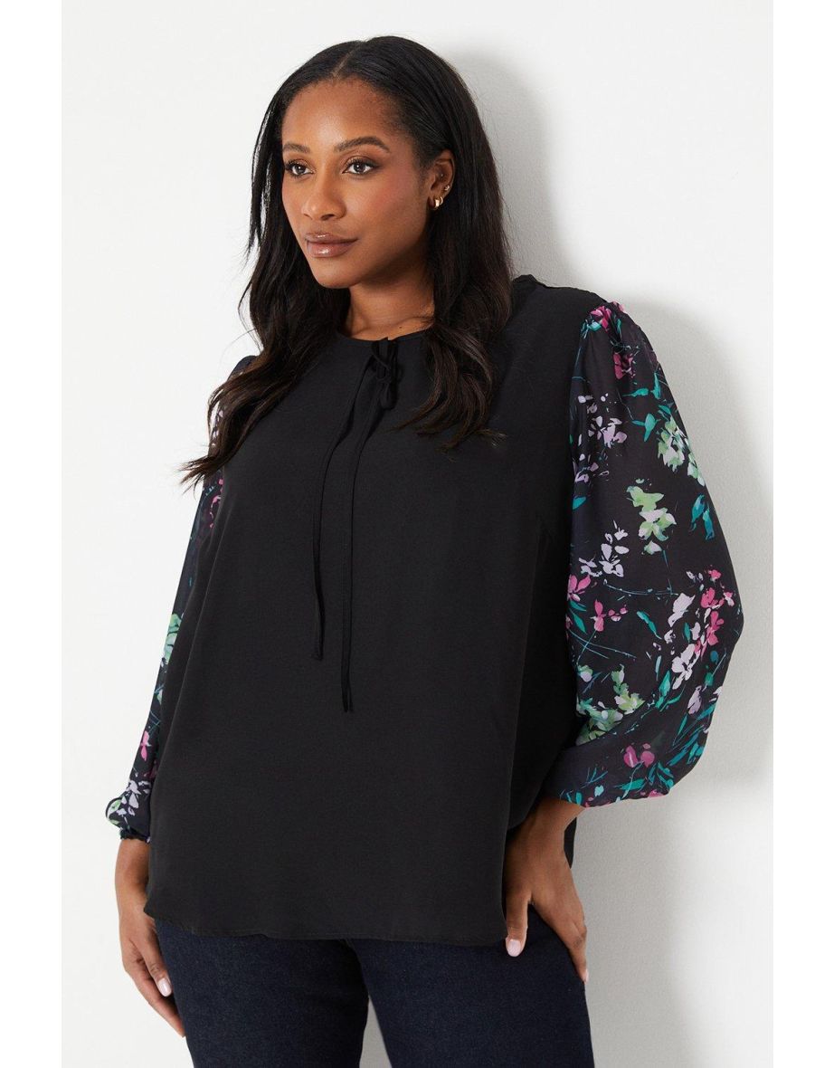Curve Tie Neck Blouse - 3