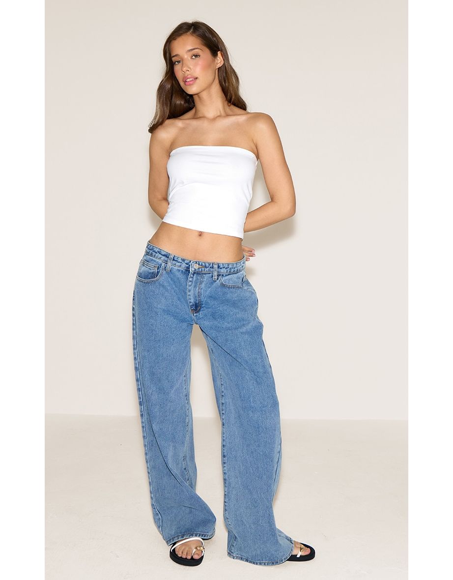 White Soft Cotton Bandeau Top