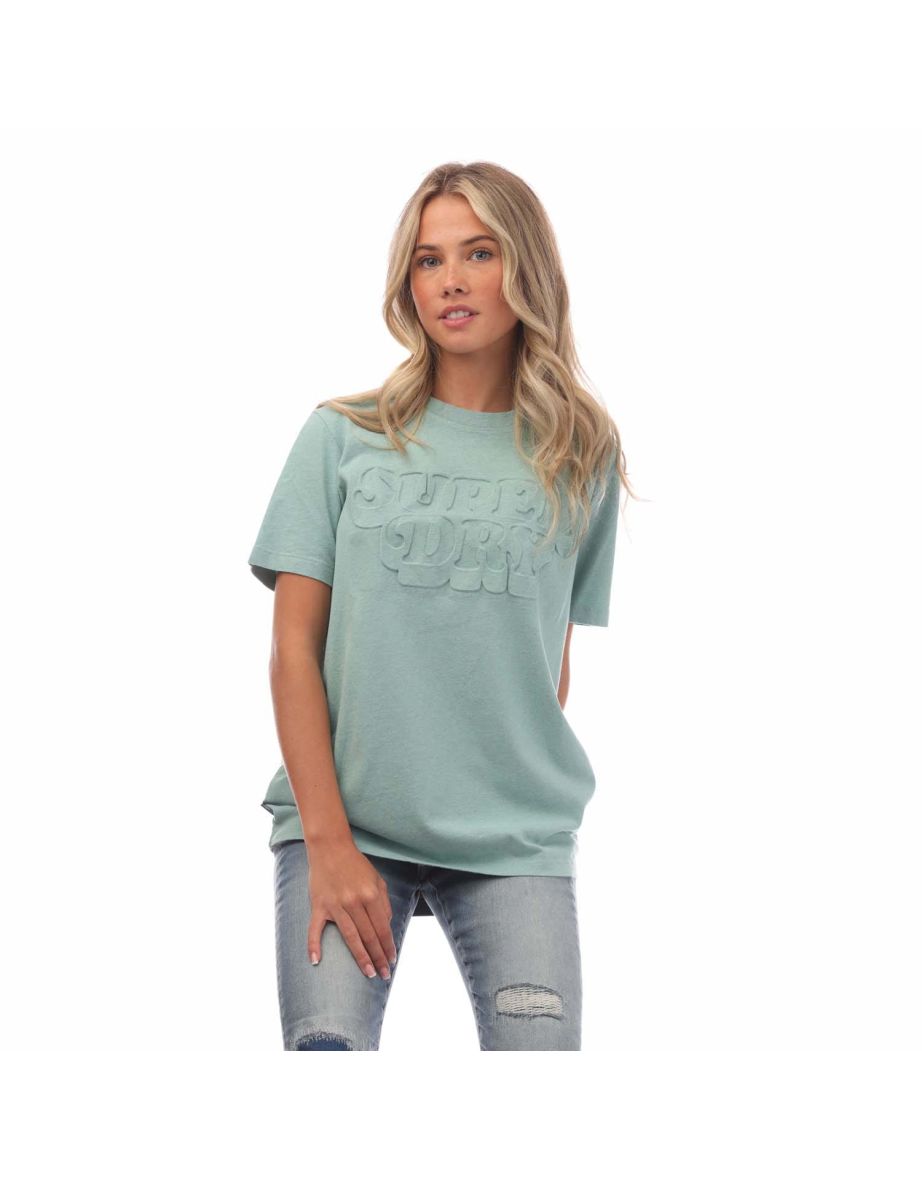 Women's Superdry Vintage Cooper Embossed T-Shirt in Green - 3