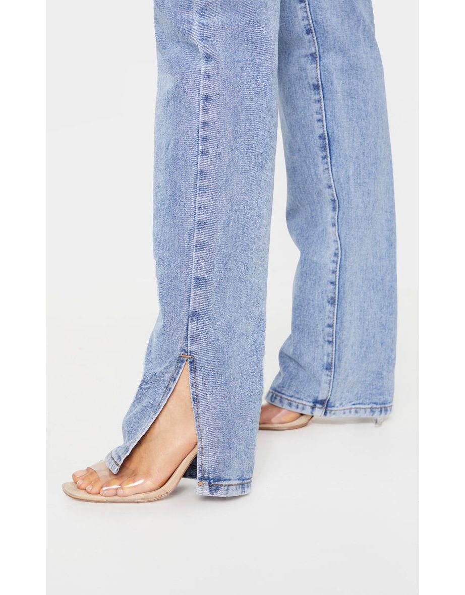 Tall Mid Wash  Split Hem Jeans - 4