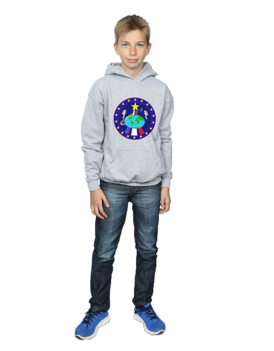 NASA Boys Classic Globe Astronauts Hoodie - Sports Grey - 3
