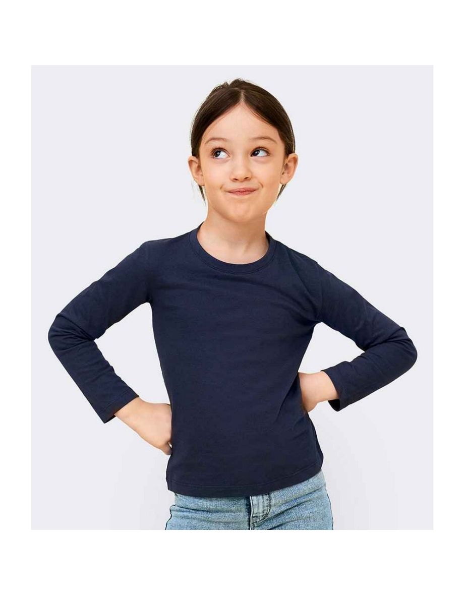 SOLS Childrens/Kids Imperial Long-Sleeved T-Shirt - French Navy - 2