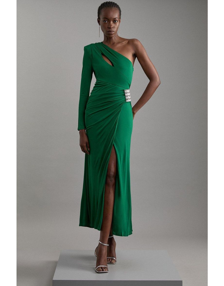 Petite Premium Viscose Jersey Hardware Maxi Dress