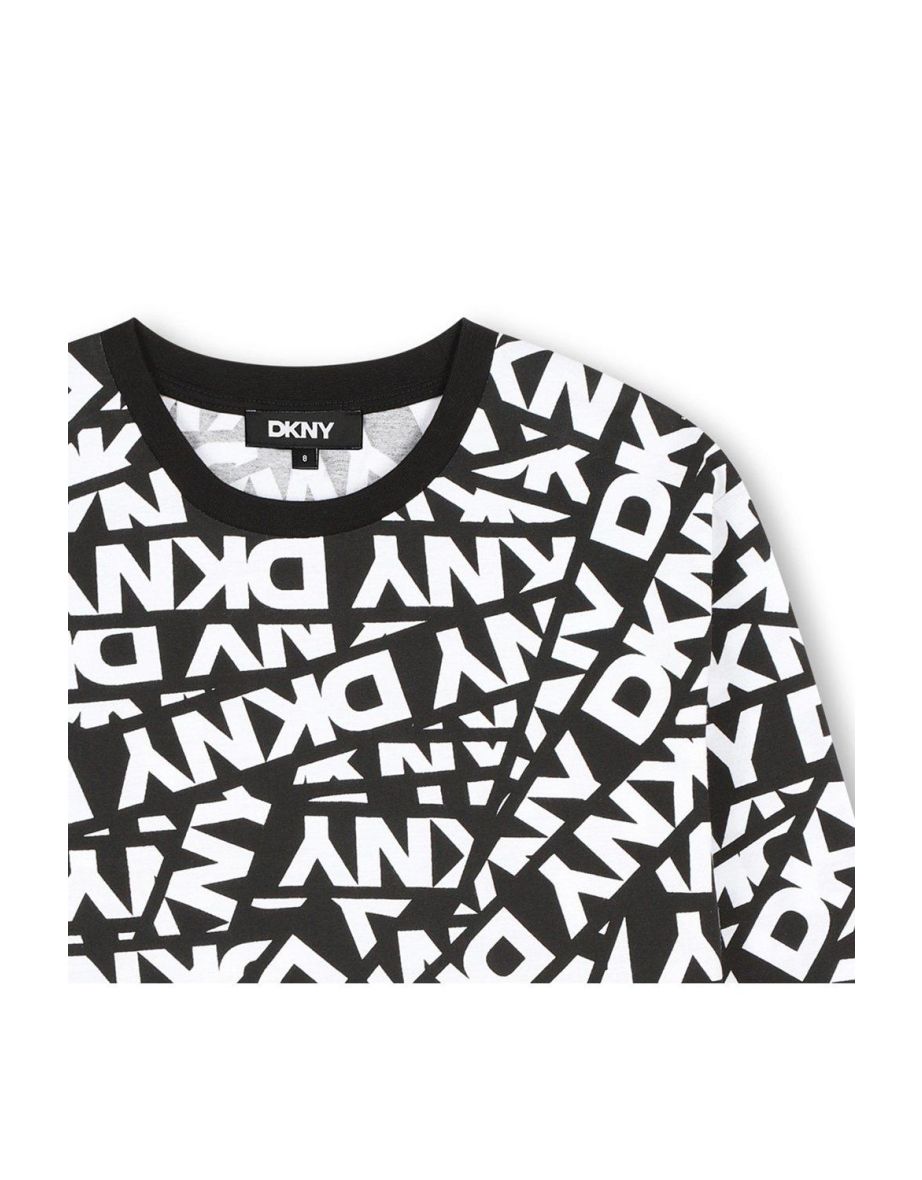 Dkny All Over Print Logo Long Sleeve Top - 3