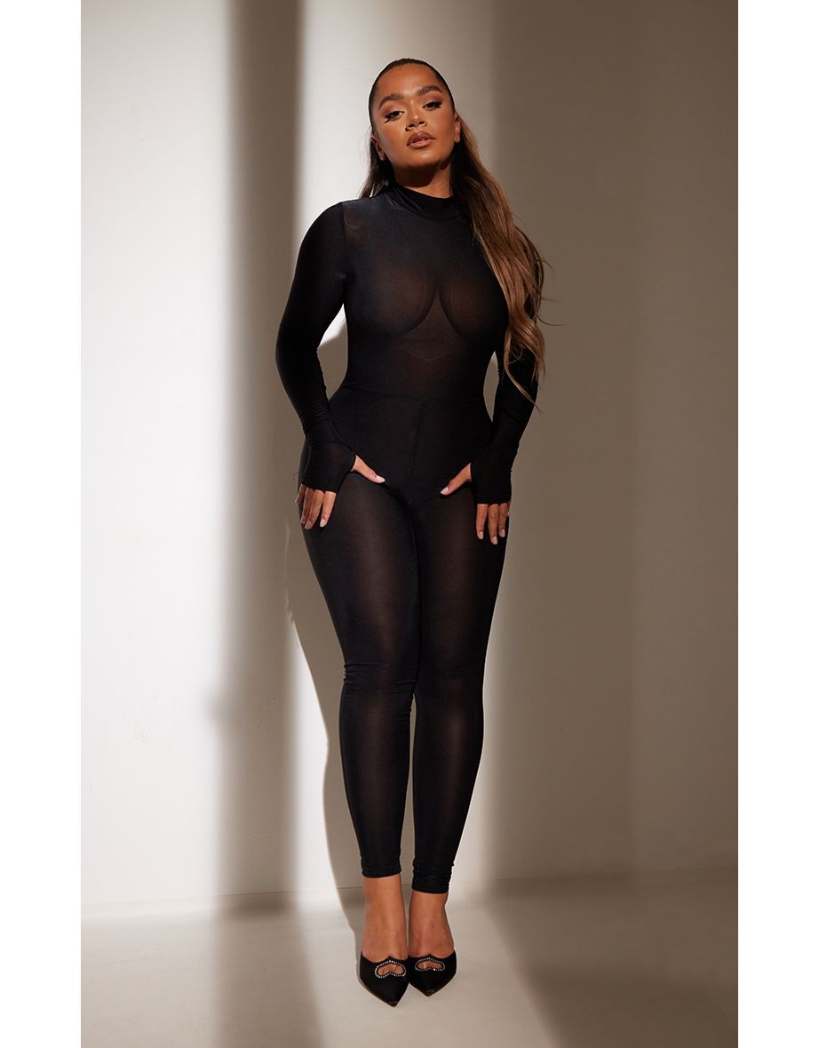 Shape Black Disco Long Sleeve Jumpsuit