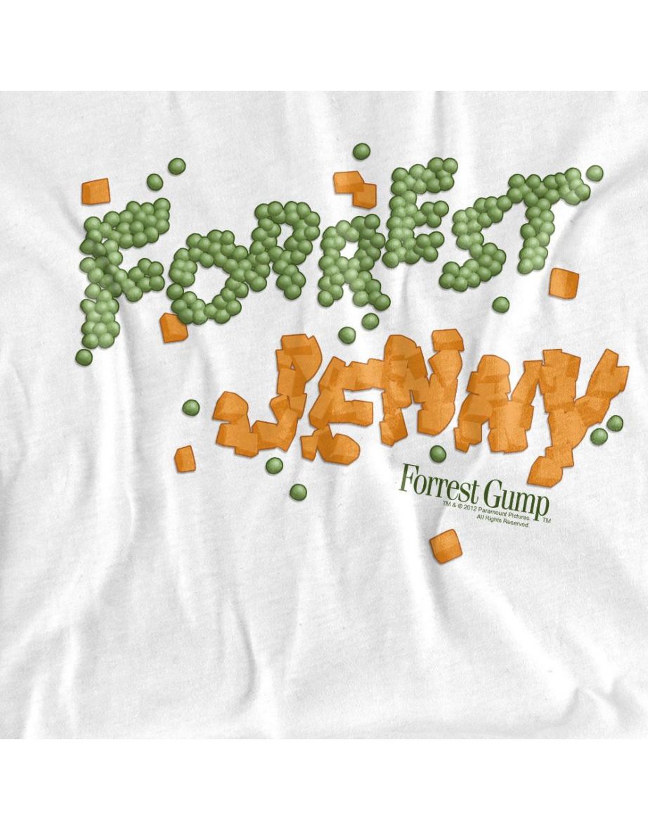 Forrest Gump Unisex Adult Peas And Carrots T-Shirt - White - 3