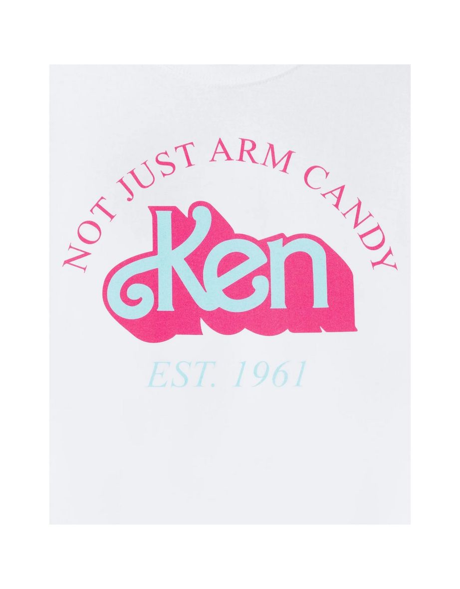 Barbie Mens Not Just Arm Candy Ken Retro Short-Sleeved T-Shirt - White - 3