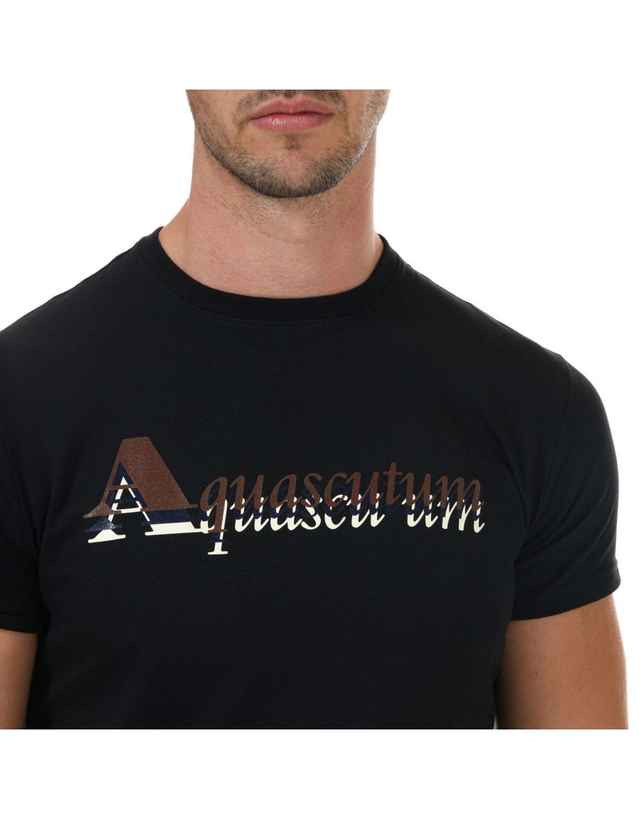 Men's Aquascutum T-Shirt in Black - 5