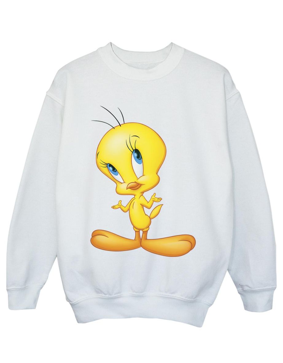 Looney Tunes Girls Tweety Standing Sweatshirt - White