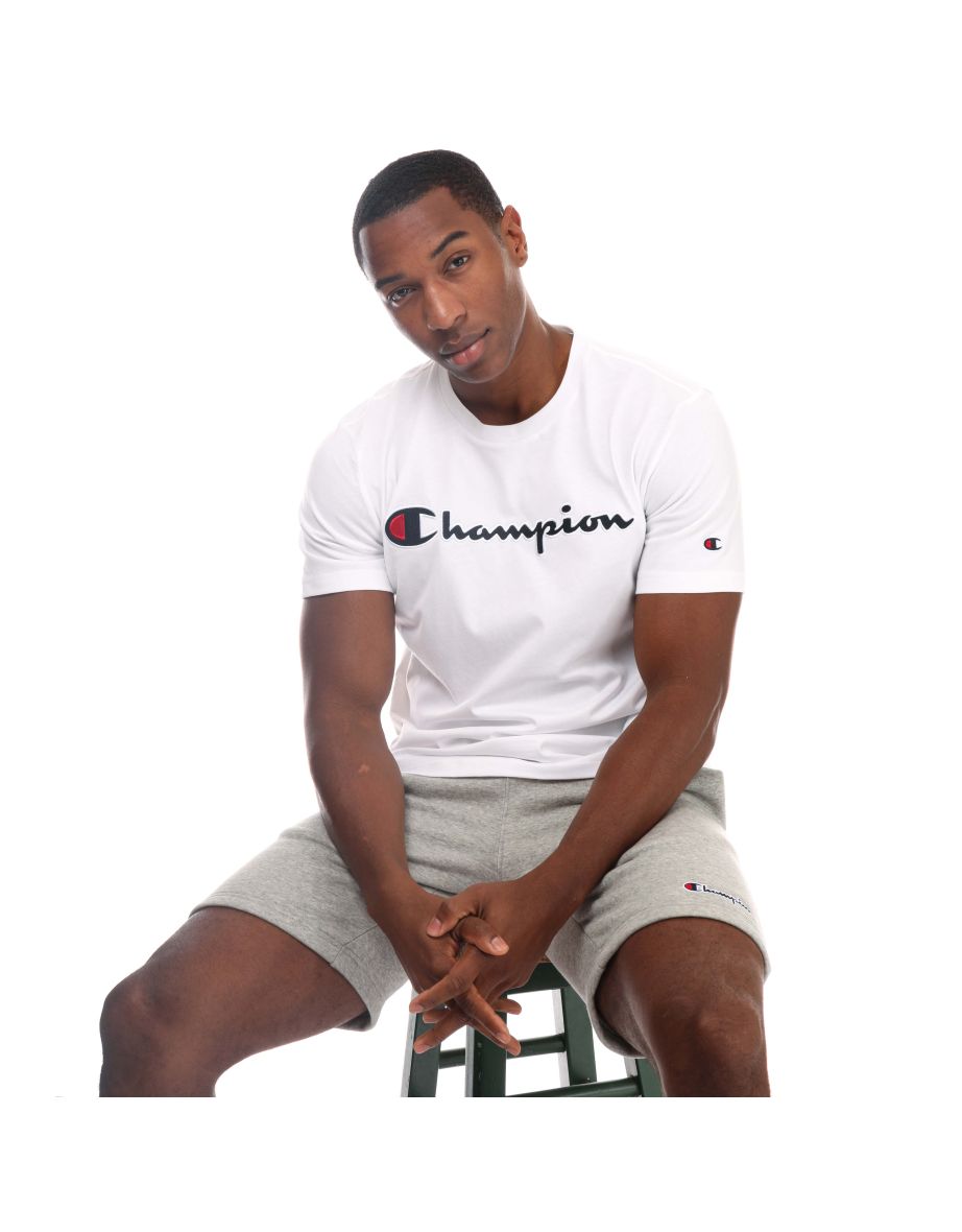 Men's Champion Crew Neck T-Shirt in White - 3