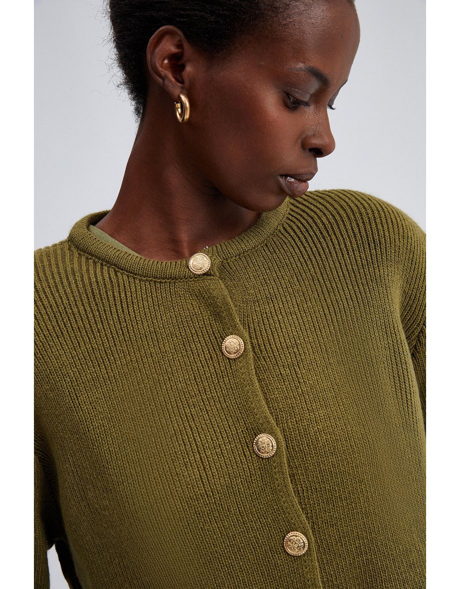 SHORT CARDIGAN WITH GOLD BUTTONS - 4