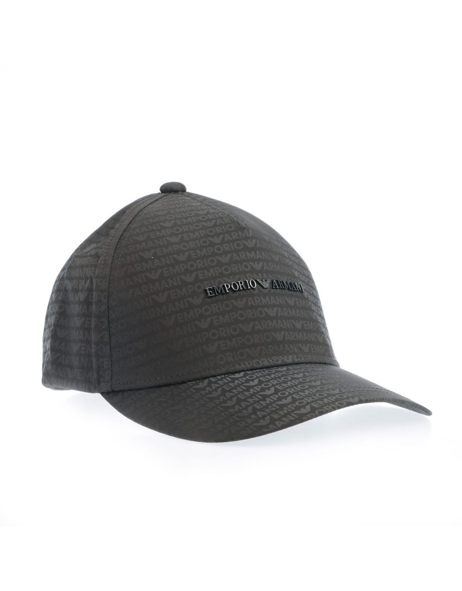 Accessories Emporio Armani Nylon Allover Jacquard Logo Baseball Cap in Green