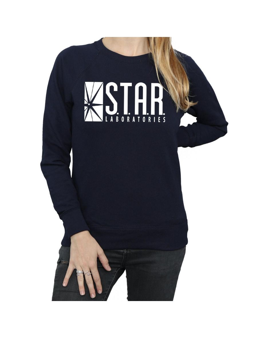 DC Comics Womens/Ladies The Flash STAR Labs Sweatshirt - Navy Blue - 3