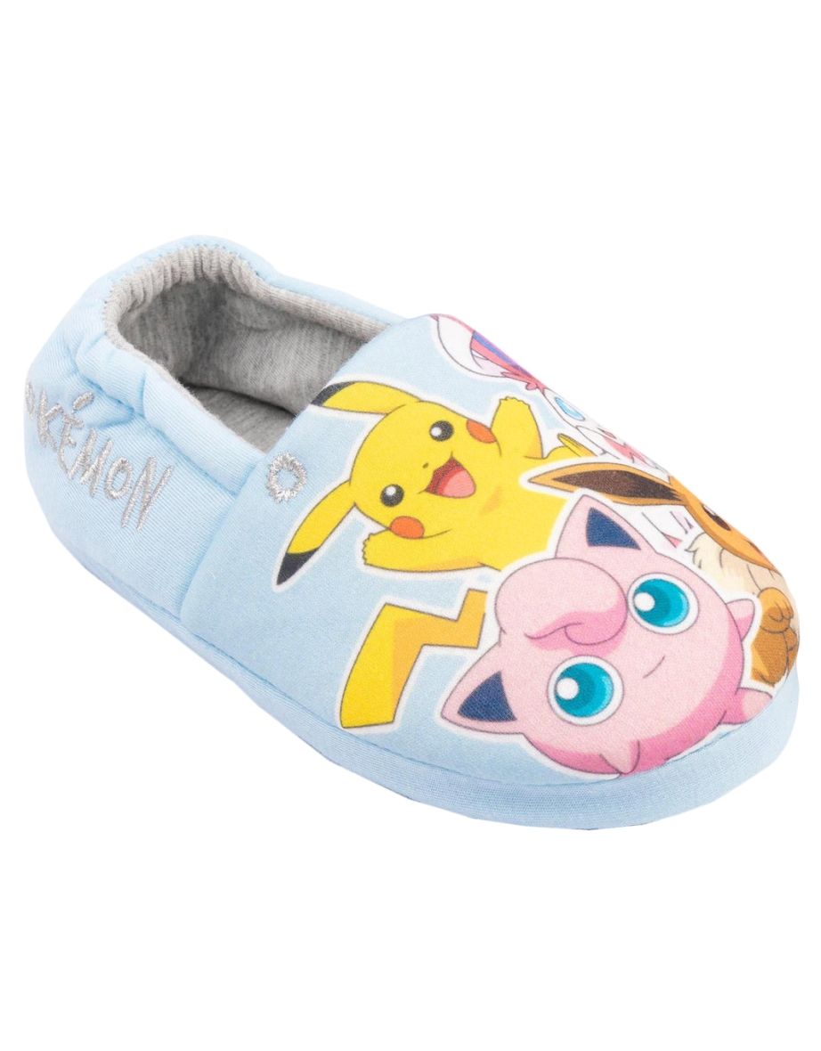 Pokemon Girls Slippers - Pastel Blue/Yellow/Pink