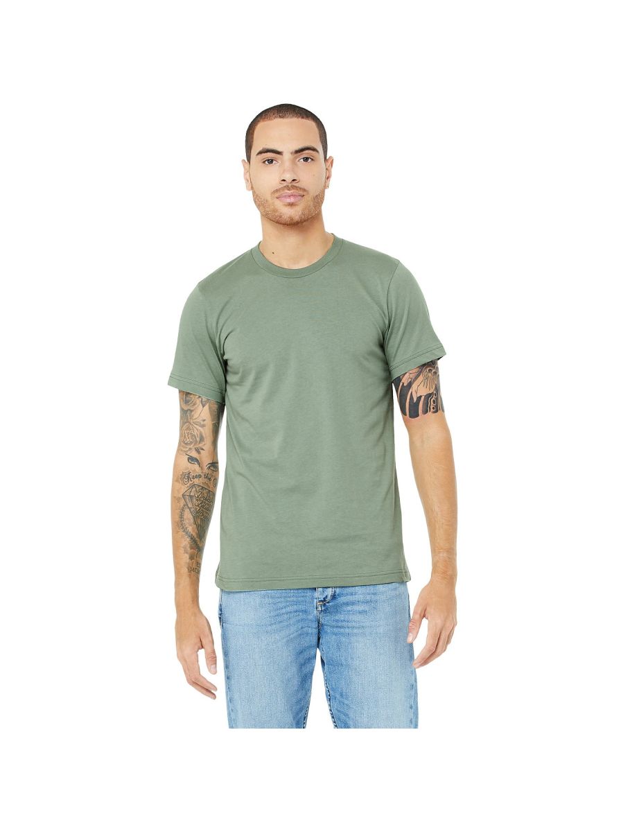 Canvas Unisex Jersey Crew Neck T-Shirt / Mens Short Sleeve T-Shirt - Sage - 3