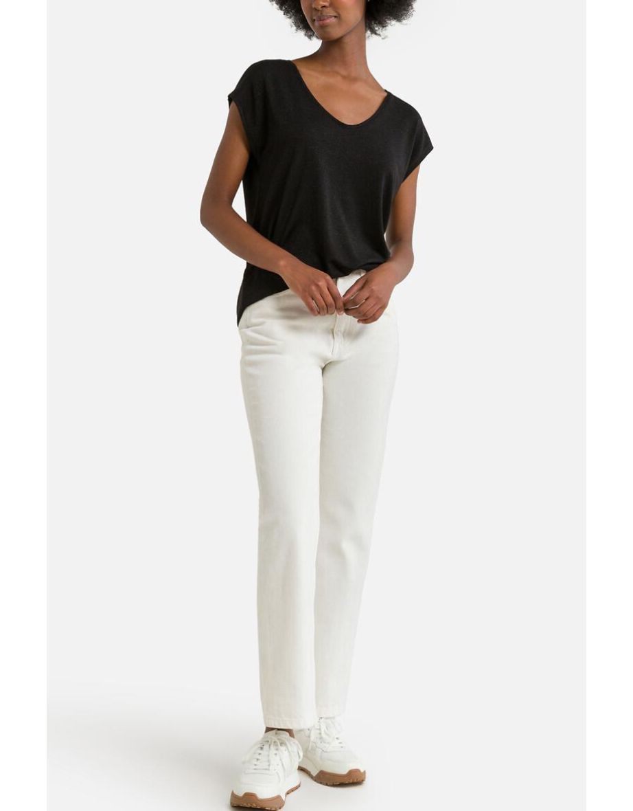 Metallic T-Shirt with V-Neck