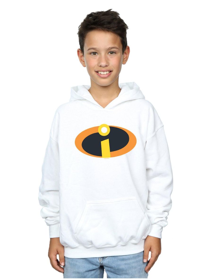 Disney Boys The Incredibles Costume Logo Hoodie - White