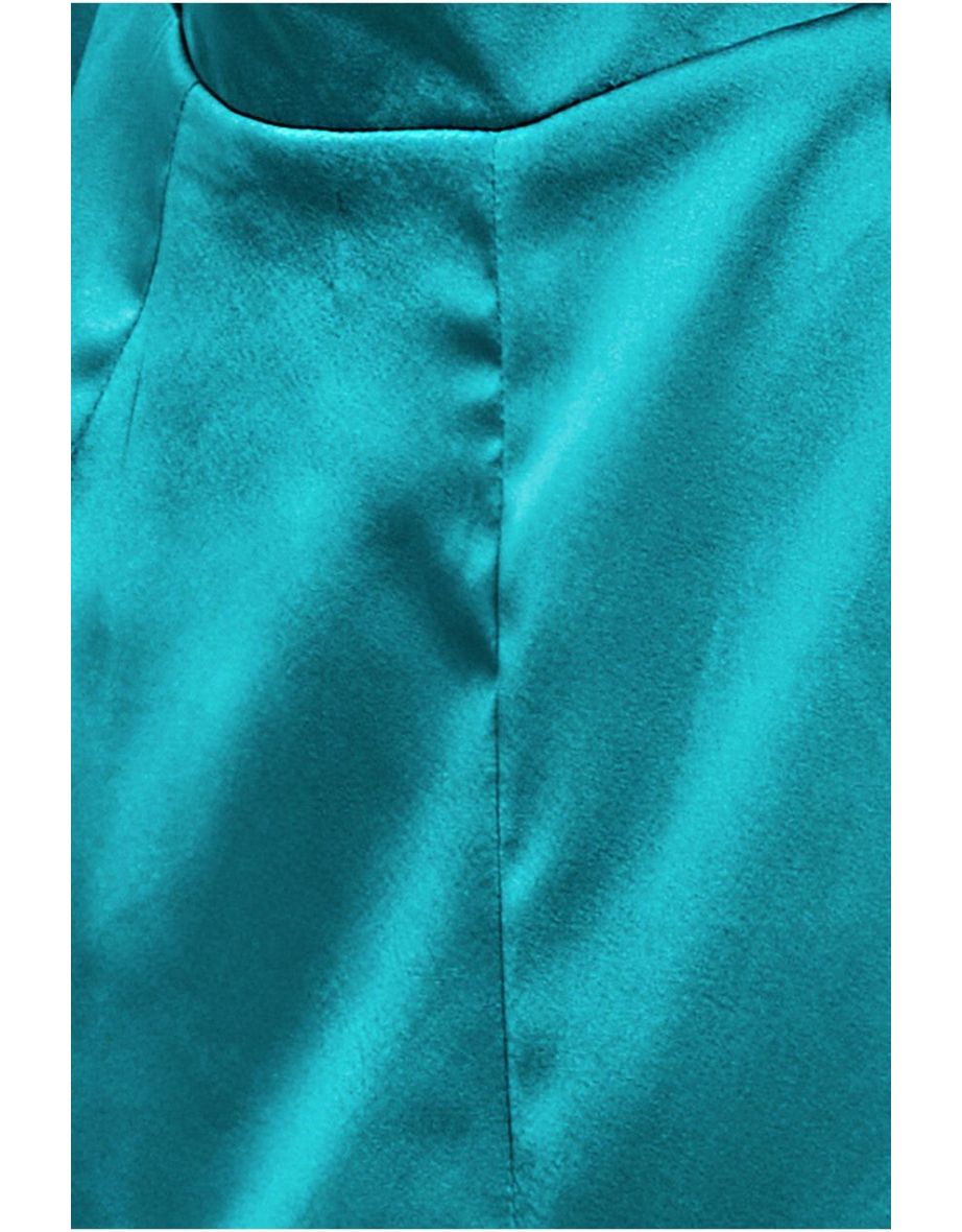 Goddiva Cut Out Satin Jumpsuit - Emerald - 3