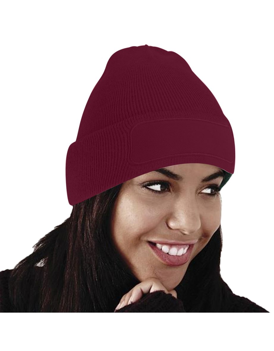 Beechfield Unisex Plain Winter Beanie Hat / Headwear (Ideal for Printing) - Burgundy - 1