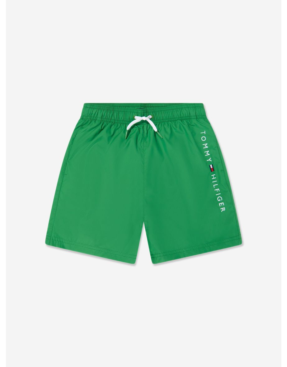 Tommy Hilfiger Boys Medium Drawstring Swim Shorts in Green