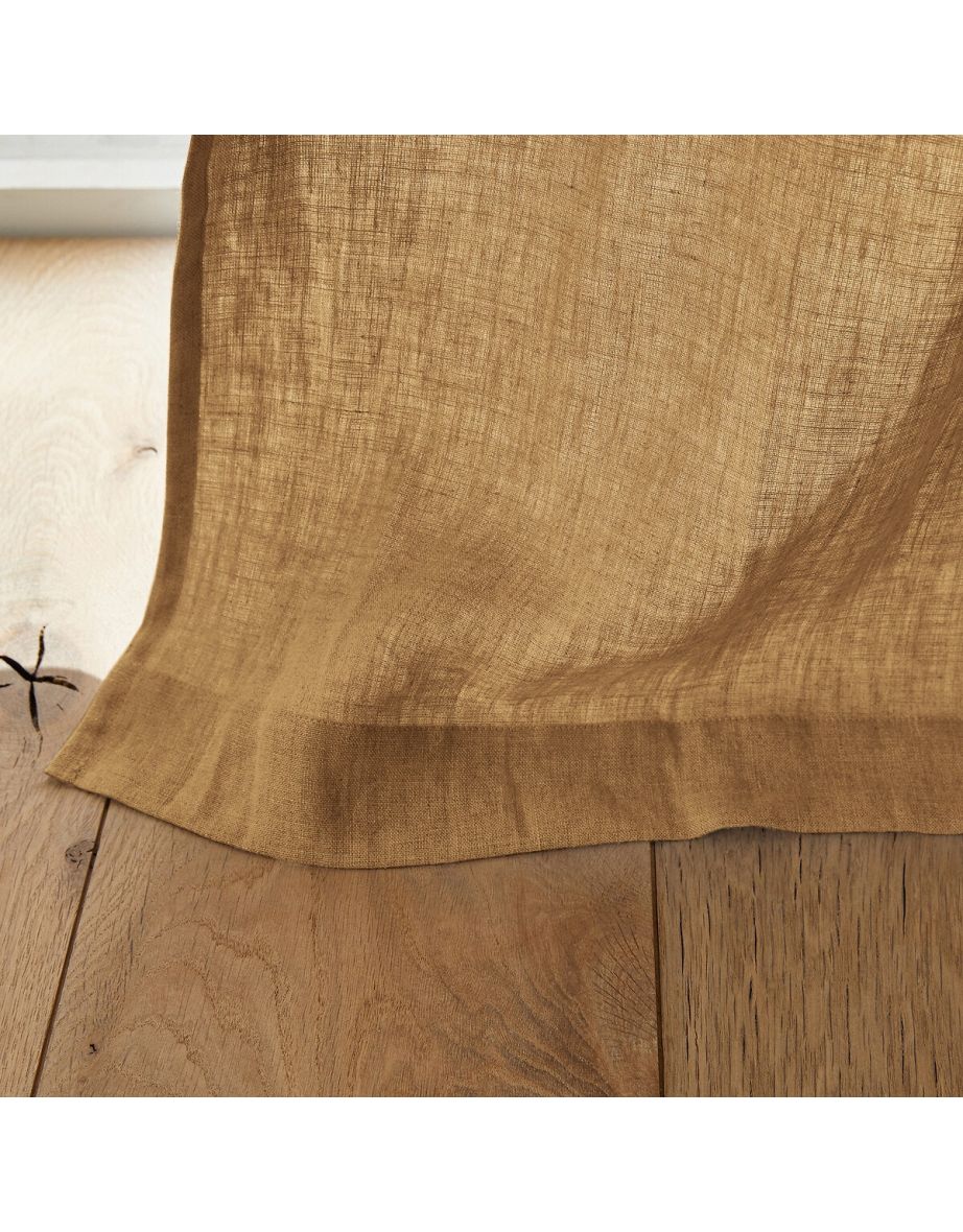 Private Ruffled Washed Linen Curtain - 2