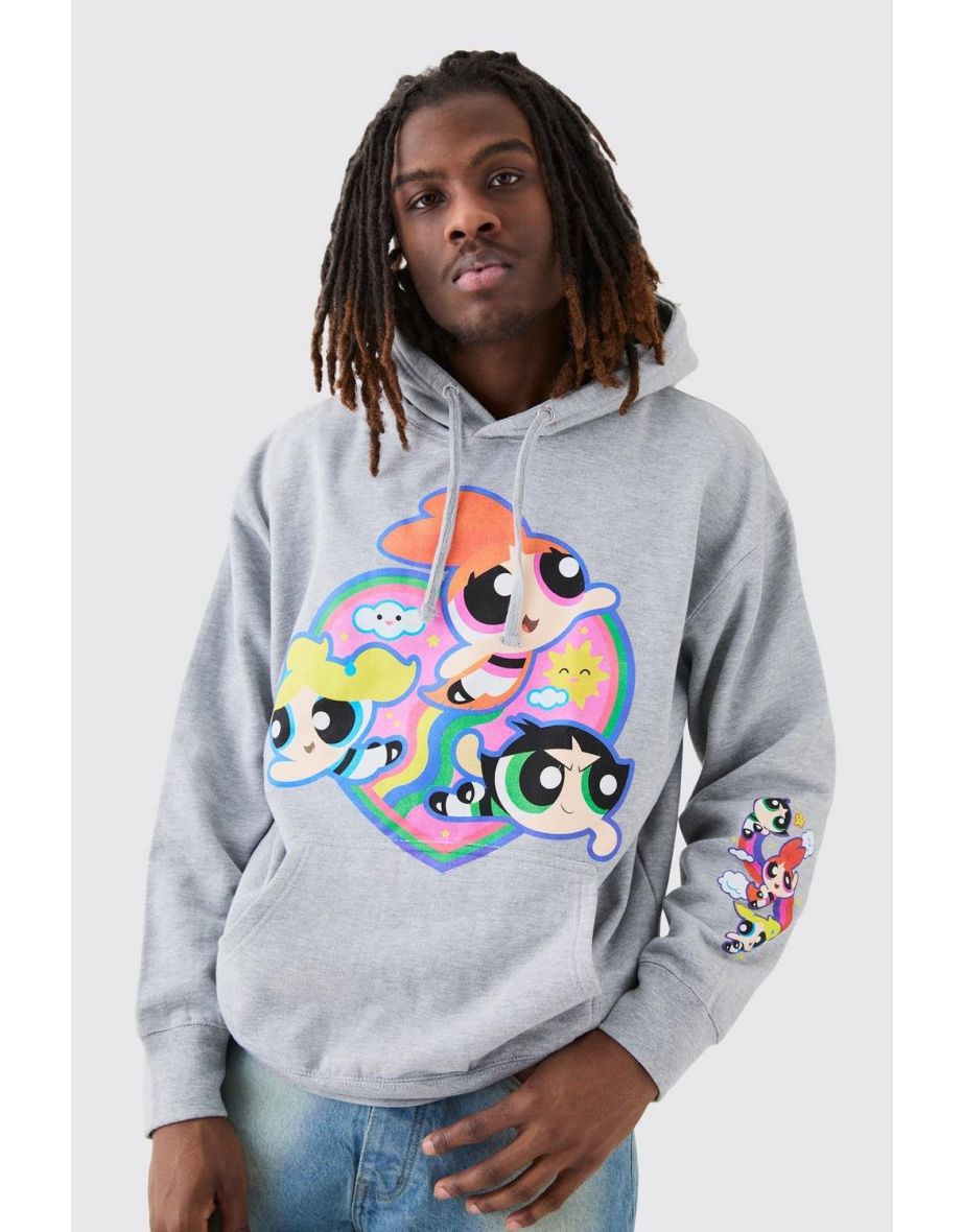 Shop Oversized Powerpuff Girls License Hoodie grey Online in Oman VogaCloset