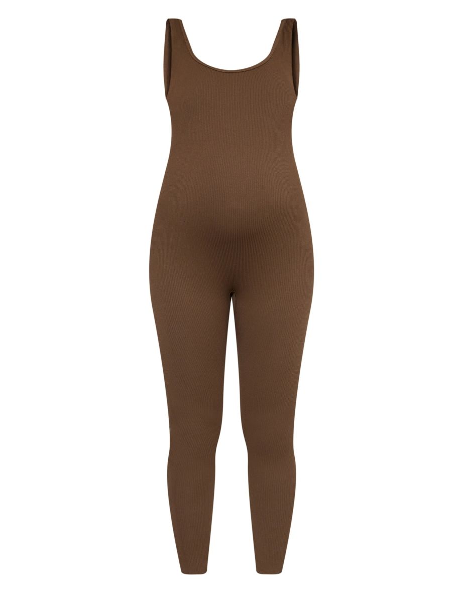 Maternity Expresso Structured Contour Ribbed Scoop Neck Jumpsuit - 4
