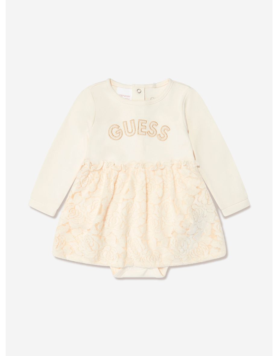 Baby Girls Body With Lace Skirt in Ivory