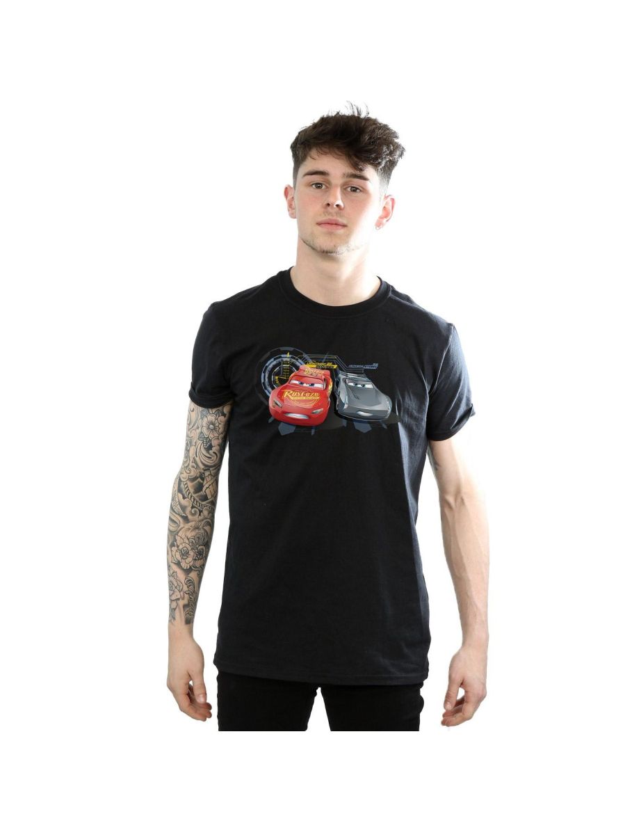 Disney Mens Cars Lightning Vs Storm T-Shirt - Black