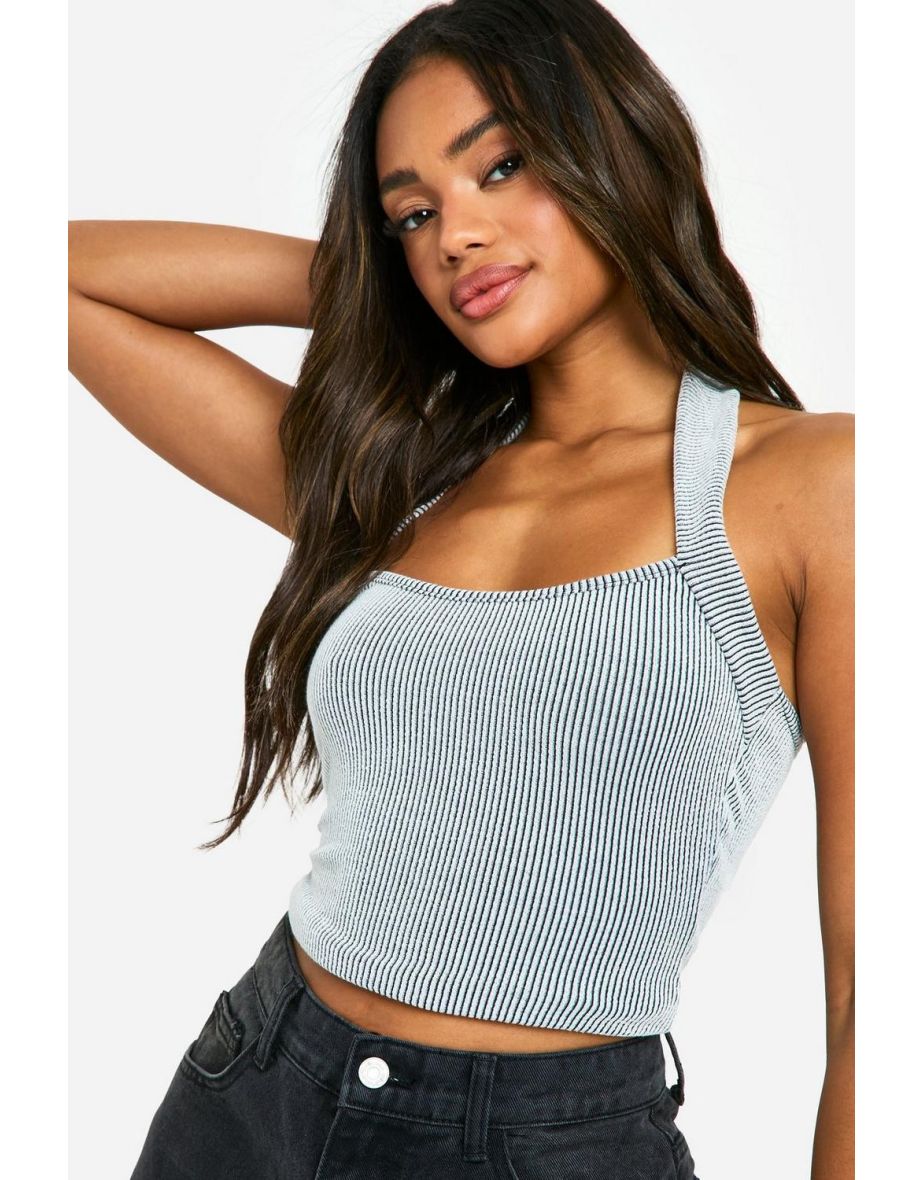 Ribbed Halter Neck Top - 3