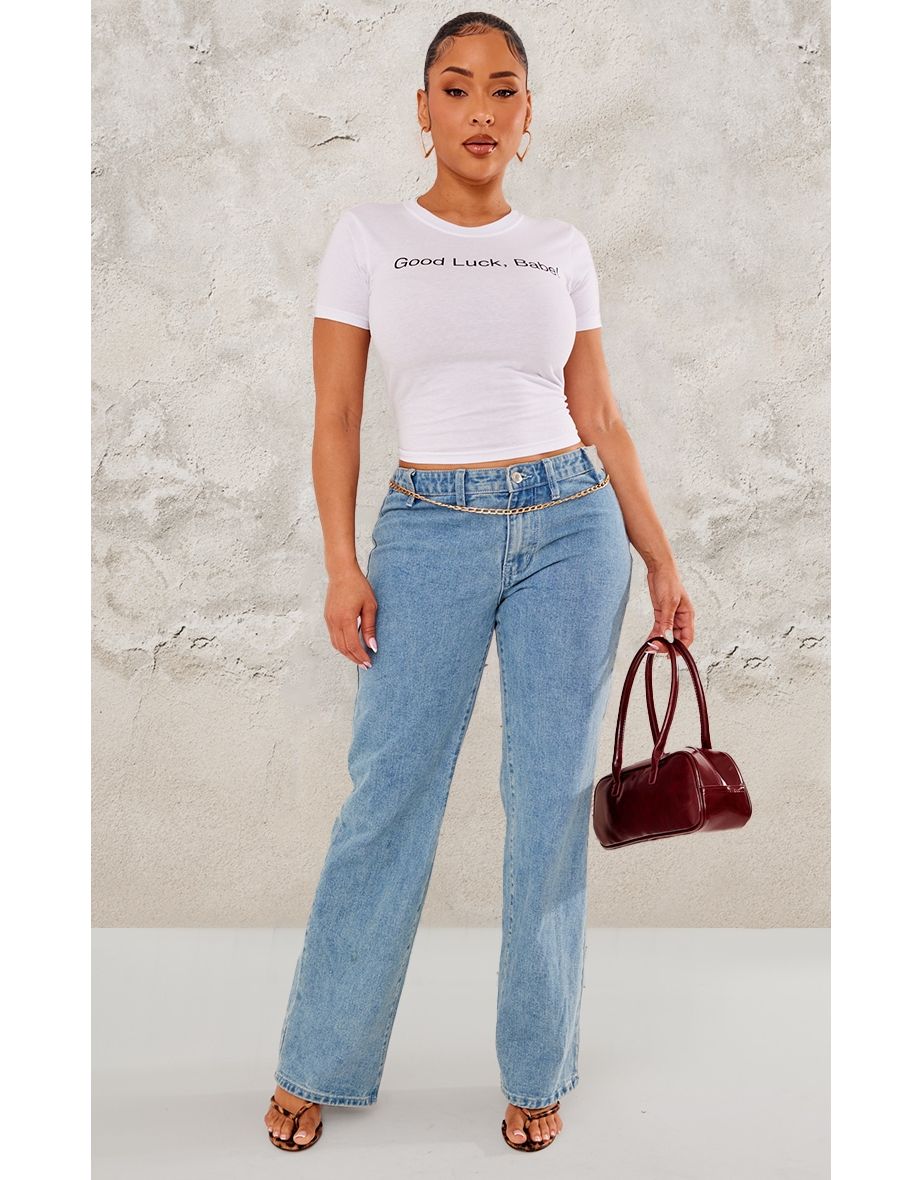 Shape White Good Luck, Babe Baby Tee