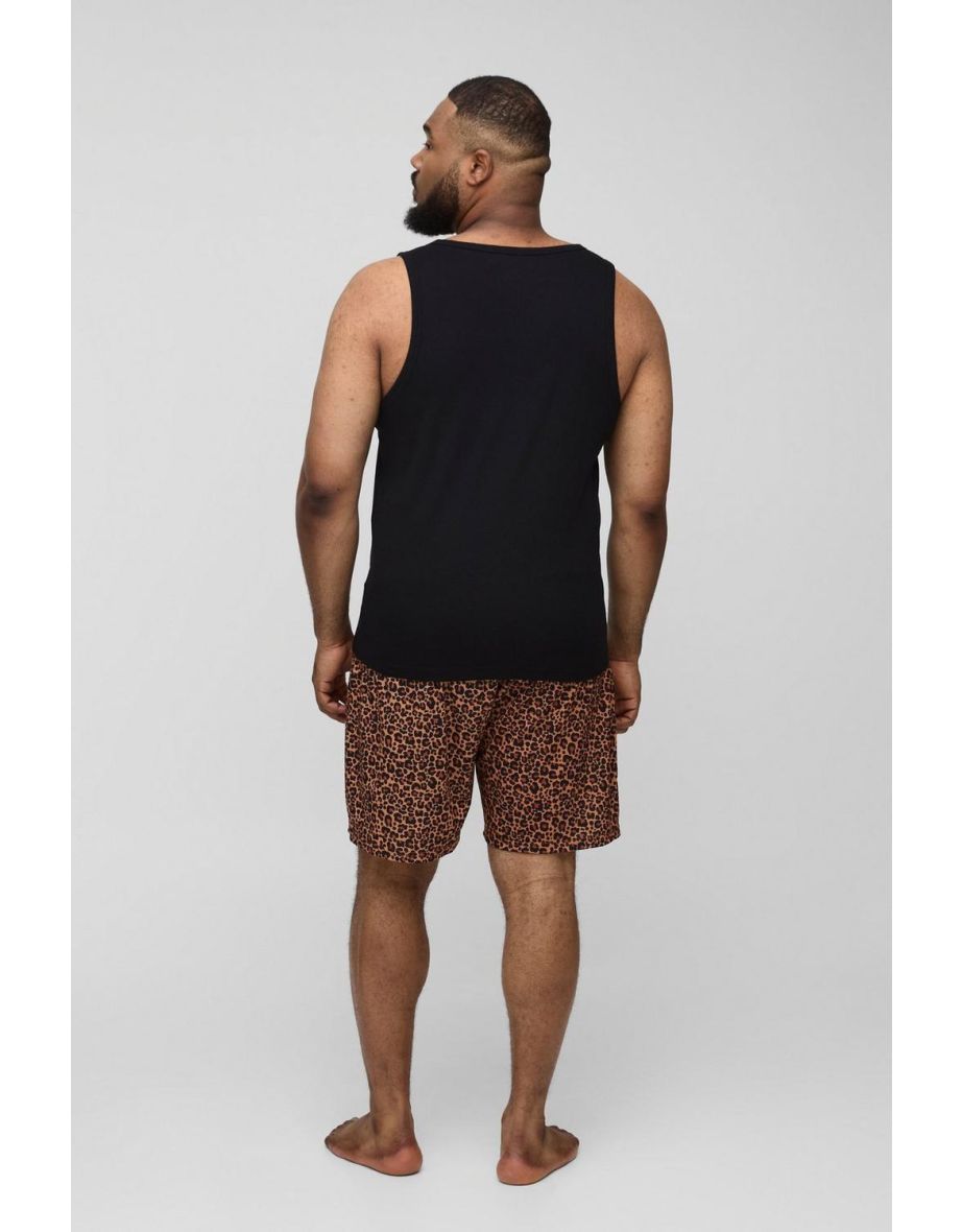 Plus Lounge Leopard Print 2 Pack Short Set - 2