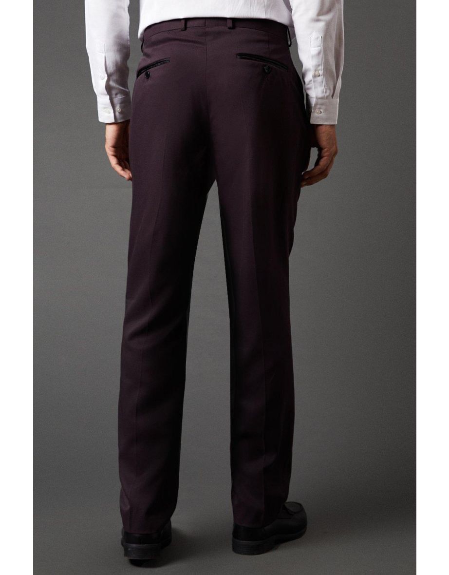 Burgundy Tuxedo Suit Trousers - 2