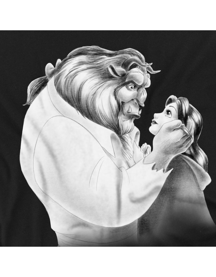 Beauty And The Beast Adult Sketch T-Shirt - Black - 2