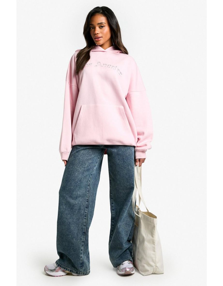LOS ANGELES DIAMANTE HOTFIX OVERSIZED HOODIE