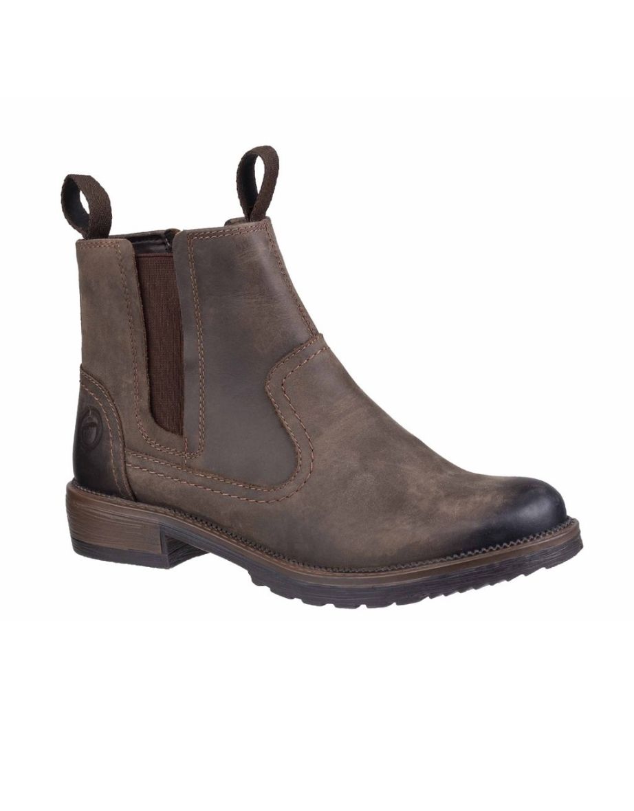 Cotswold Womens/Ladies Laverton Slip On Leather Ankle Boot - Brown