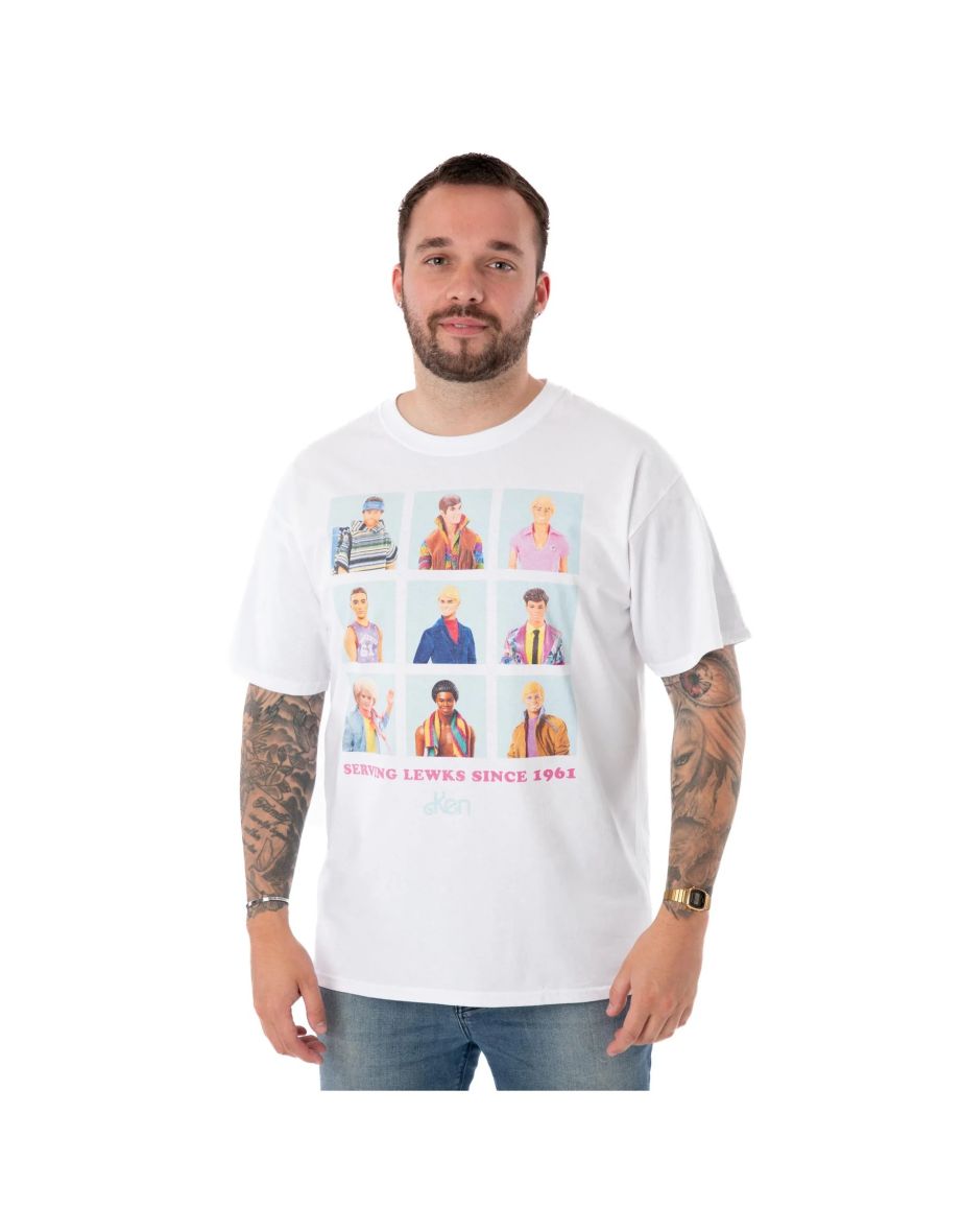 Barbie Mens Serving Lewks Since 1961 Ken T-Shirt - White - 2