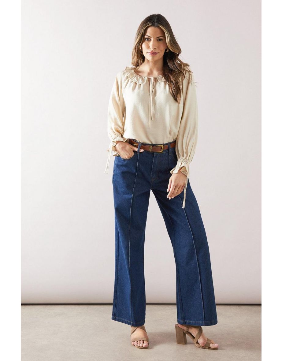 Viscose Linen Ruffle Blouse