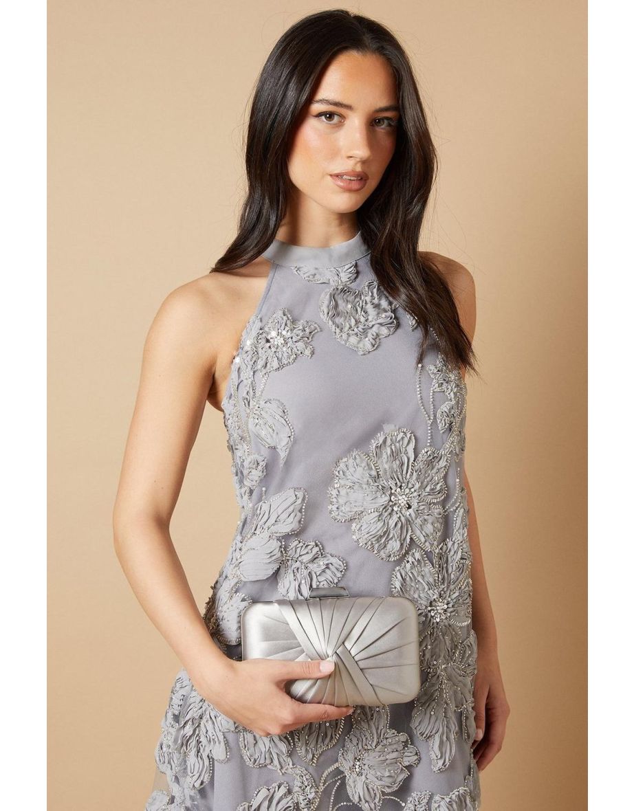 Beaut Satin Twist Clutch Bags