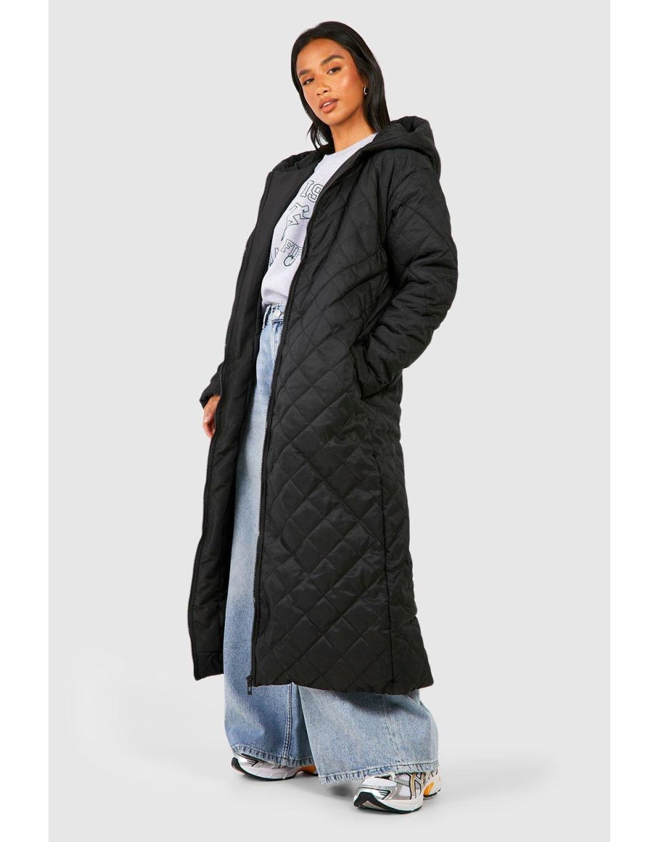 Hooded maxi puffer coat hotsell