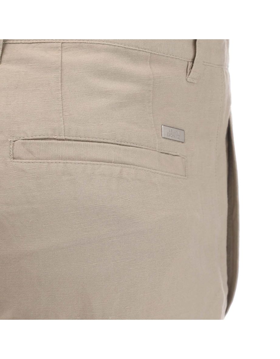 Men's Armani Exchange Linen Rayon Twill Shorts in Cream - 2