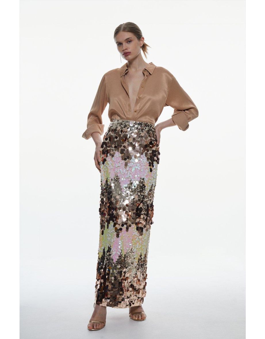 Sequin maxi outlet skirt