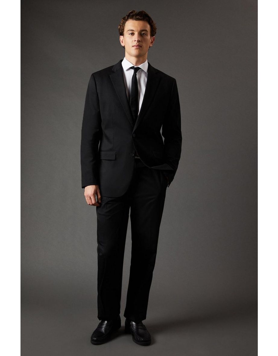 Black Regular Fit Suit Jacket