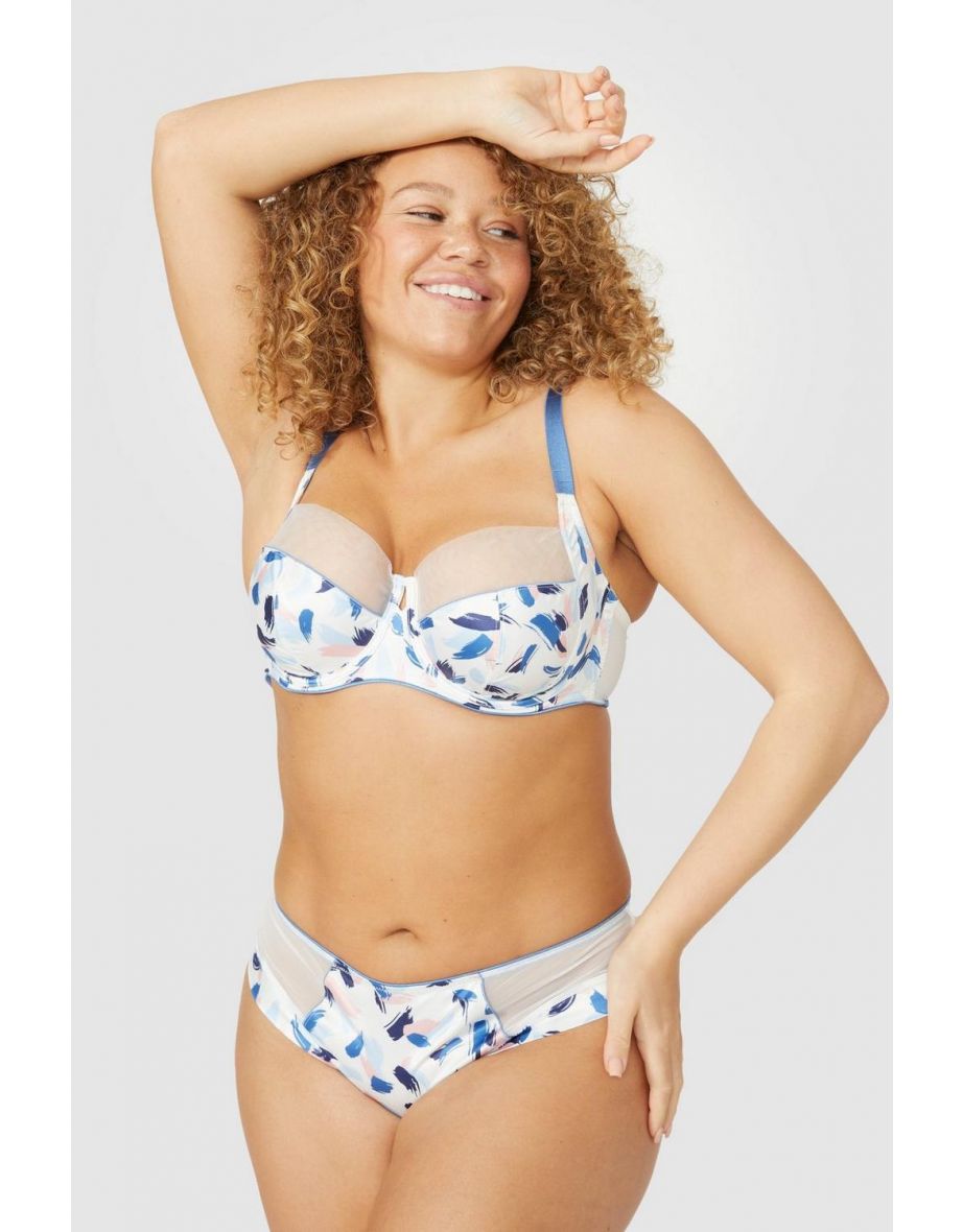 Dd+ Brush Stroke Balcony Bra - blue - 3