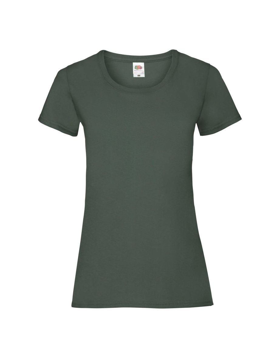 Fruit Of The Loom Ladies/Womens Lady-Fit Valueweight Short Sleeve T-Shirt (Pack Of 5) - Bottle Green