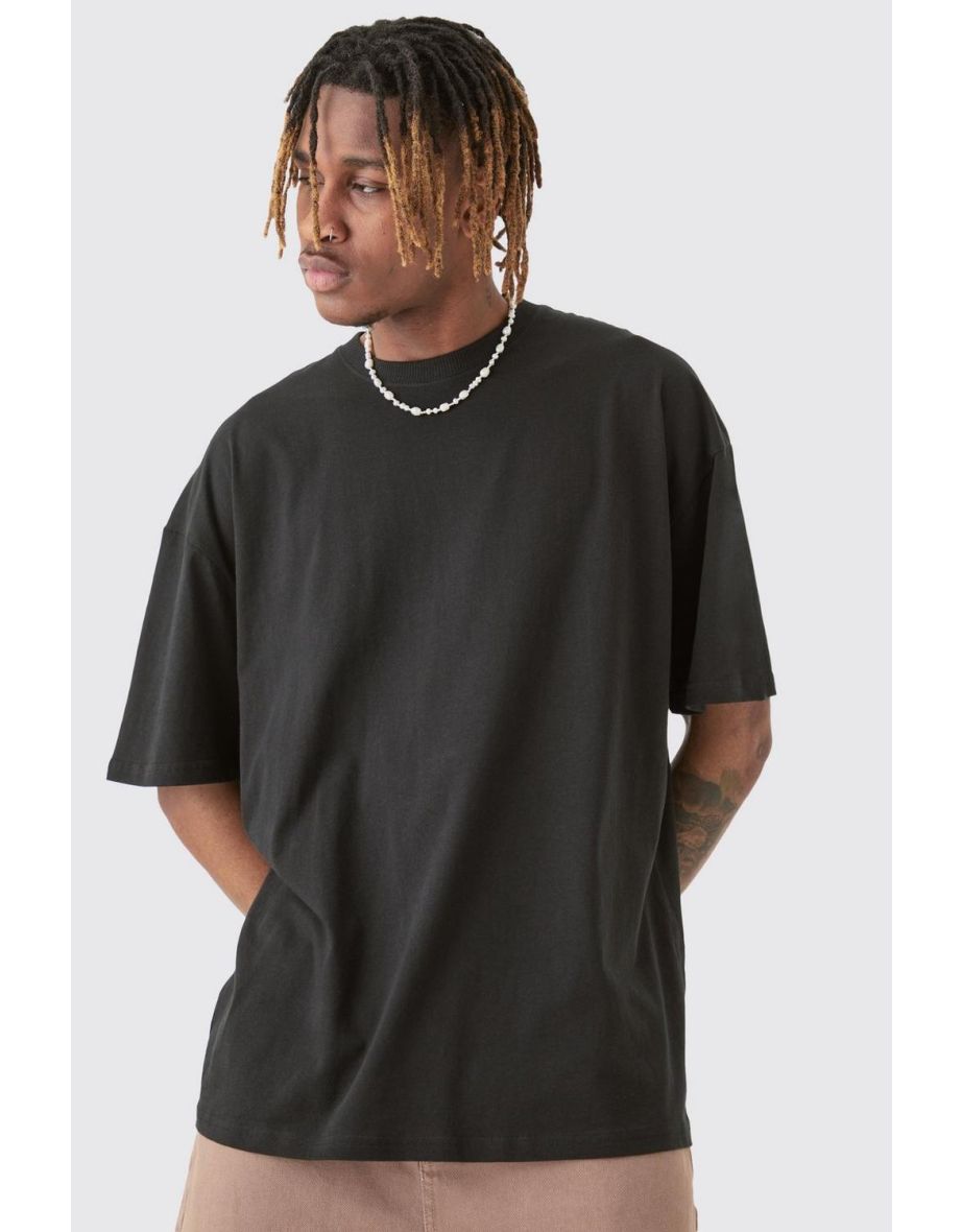 Tall Old Money Graphic Oversized T-shirt - black