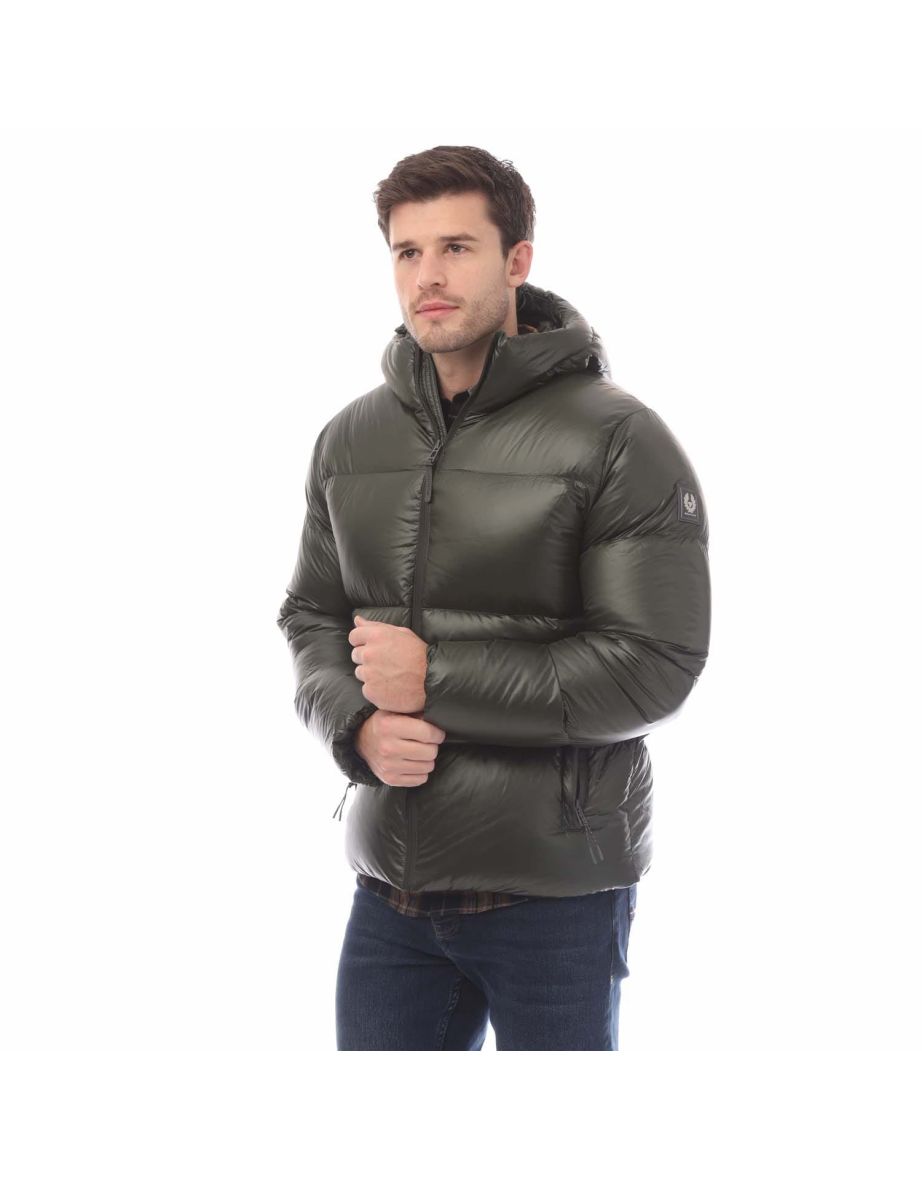 Men's Belstaff Down Filled Ripstop Resolve Jacket in Green